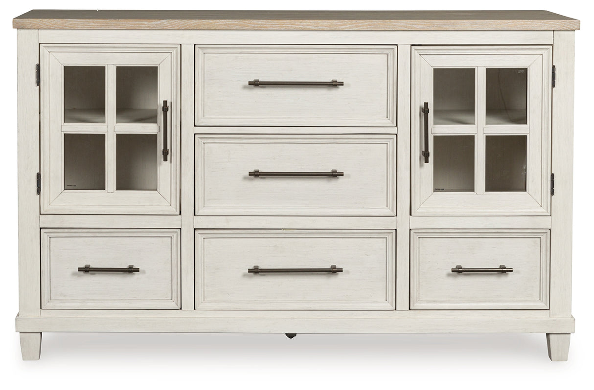 Shaybrock King Panel Bed with Dresser and 2 Nightstands in Antique White from Ashley - Luna Furniture