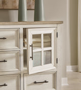 Shaybrock King Panel Bed with Dresser and 2 Nightstands in Antique White from Ashley - Luna Furniture
