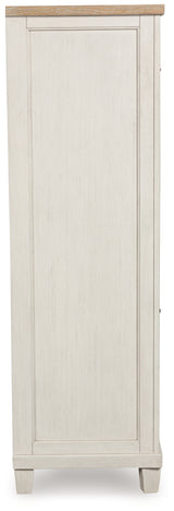 Shaybrock King Panel Bed with Mirrored Dresser, Chest and 2 Nightstands in Antique White from Ashley - Luna Furniture