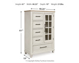 Shaybrock King Panel Bed with Mirrored Dresser, Chest and 2 Nightstands in Antique White from Ashley - Luna Furniture