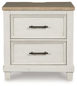 Shaybrock King Panel Bed with Mirrored Dresser, Chest and 2 Nightstands in Antique White from Ashley - Luna Furniture