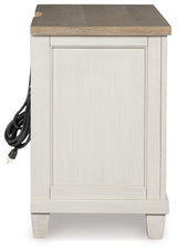 Shaybrock King Panel Bed with Mirrored Dresser, Chest and 2 Nightstands in Antique White from Ashley - Luna Furniture