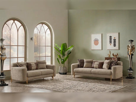 Shelby Beige 2-Piece Living Room Set (Sofa & Loveseat) from Furnia - Luna Furniture