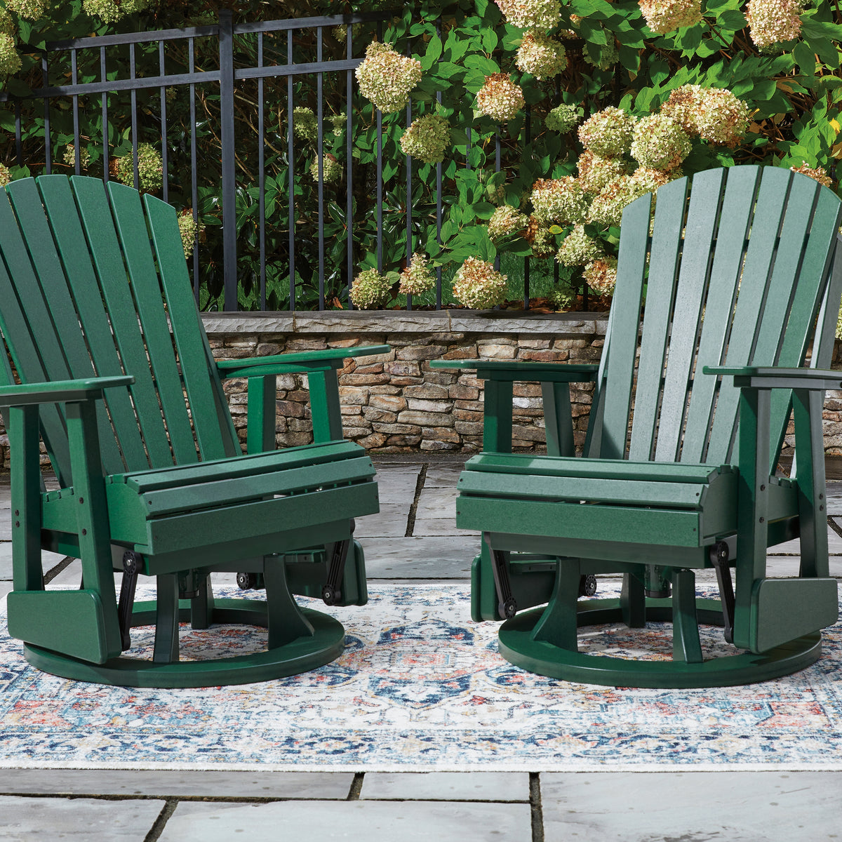 Ashley Shell Beach Green Outdoor Swivel Glider Chair – Luna Furniture