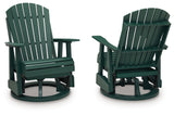Shell Beach Green Outdoor Swivel Glider Chair from Ashley Furniture - Luna Furniture