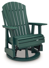 Shell Beach Green Outdoor Swivel Glider Chair from Ashley Furniture - Luna Furniture