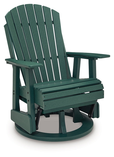 Shell Beach Green Outdoor Swivel Glider Chair from Ashley - Luna Furniture
