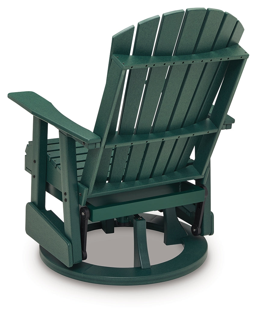 Shell Beach Green Outdoor Swivel Glider Chair from Ashley Furniture - Luna Furniture