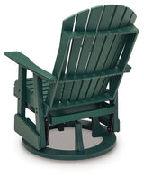 Shell Beach Green Outdoor Swivel Glider Chair from Ashley Furniture - Luna Furniture