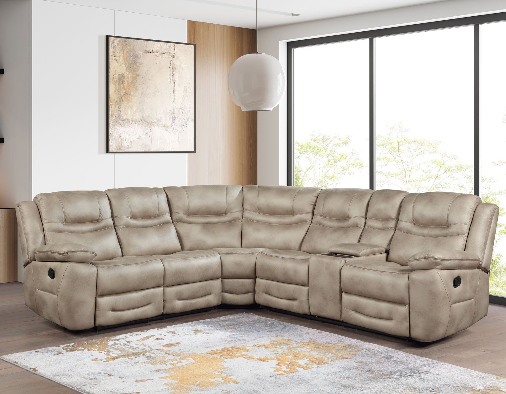 Shelton Brown 3-Piece Reclining Sectional – Luna Furniture