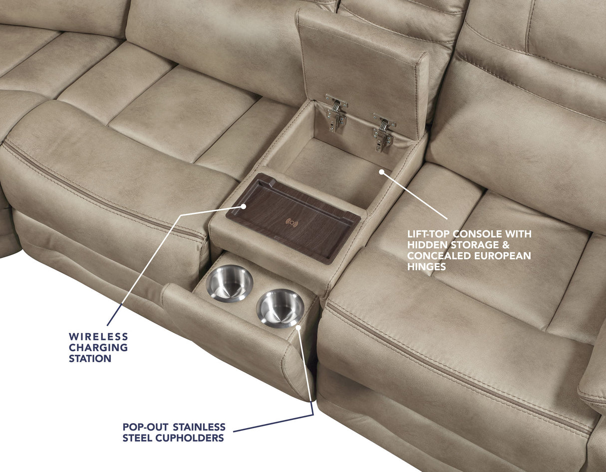 Shelton Brown 3-Piece Reclining Sectional from Steve Silver - Luna Furniture
