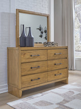 Sherbana Light Brown Dresser and Mirror from Ashley Furniture - Luna Furniture