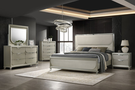 Sheridan Silver, Dark Walnut/White King Bed from Furniture of America - Luna Furniture