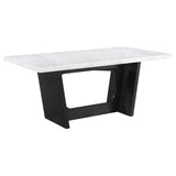 Sherry Gray 7-Piece Rectangular Marble Top Dining Table Set from Coaster - Luna Furniture