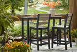 Shoreline Beach Black/Beige Outdoor Counter Table and 2 Barstools from Ashley Furniture - Luna Furniture