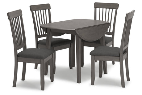 Shullden Gray Dining Table and 4 Chairs from Ashley - Luna Furniture