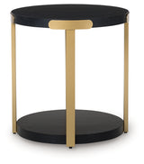 Shylore Black/Brass Finish Table (Set of 3) from Ashley - Luna Furniture