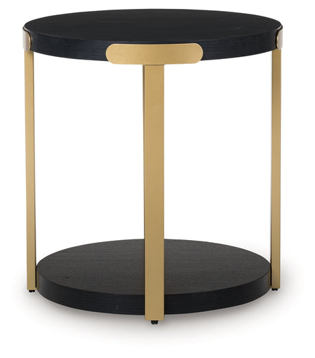 Shylore Black/Brass Finish Table (Set of 3) from Ashley - Luna Furniture