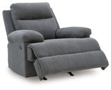Side-Swipe Charcoal Recliner from Ashley - Luna Furniture