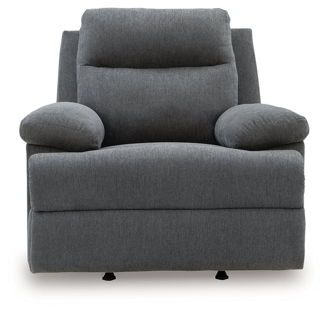 Side-Swipe Charcoal Recliner from Ashley - Luna Furniture