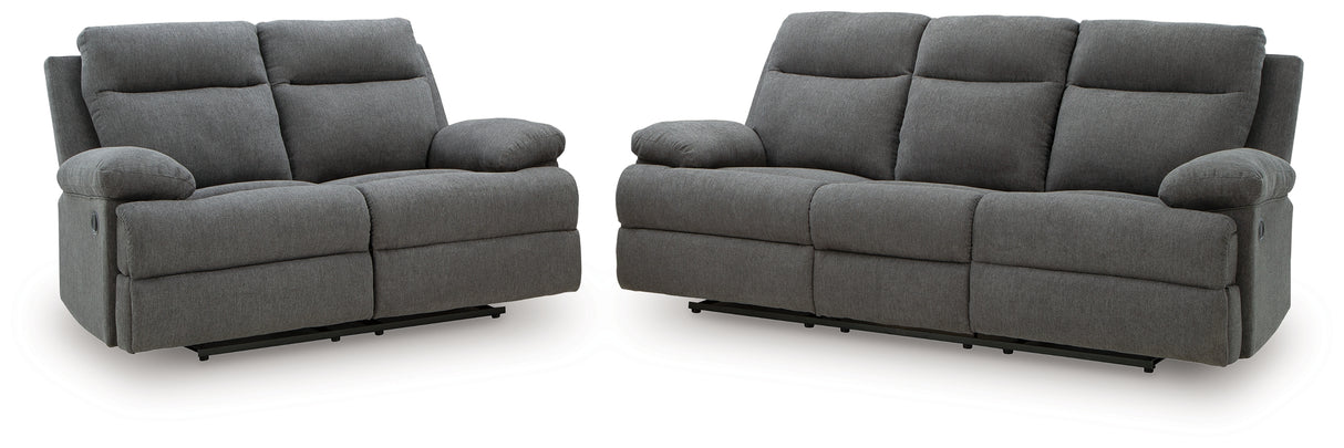 Side-Swipe Charcoal Reclining Living Room Set from Ashley - Luna Furniture