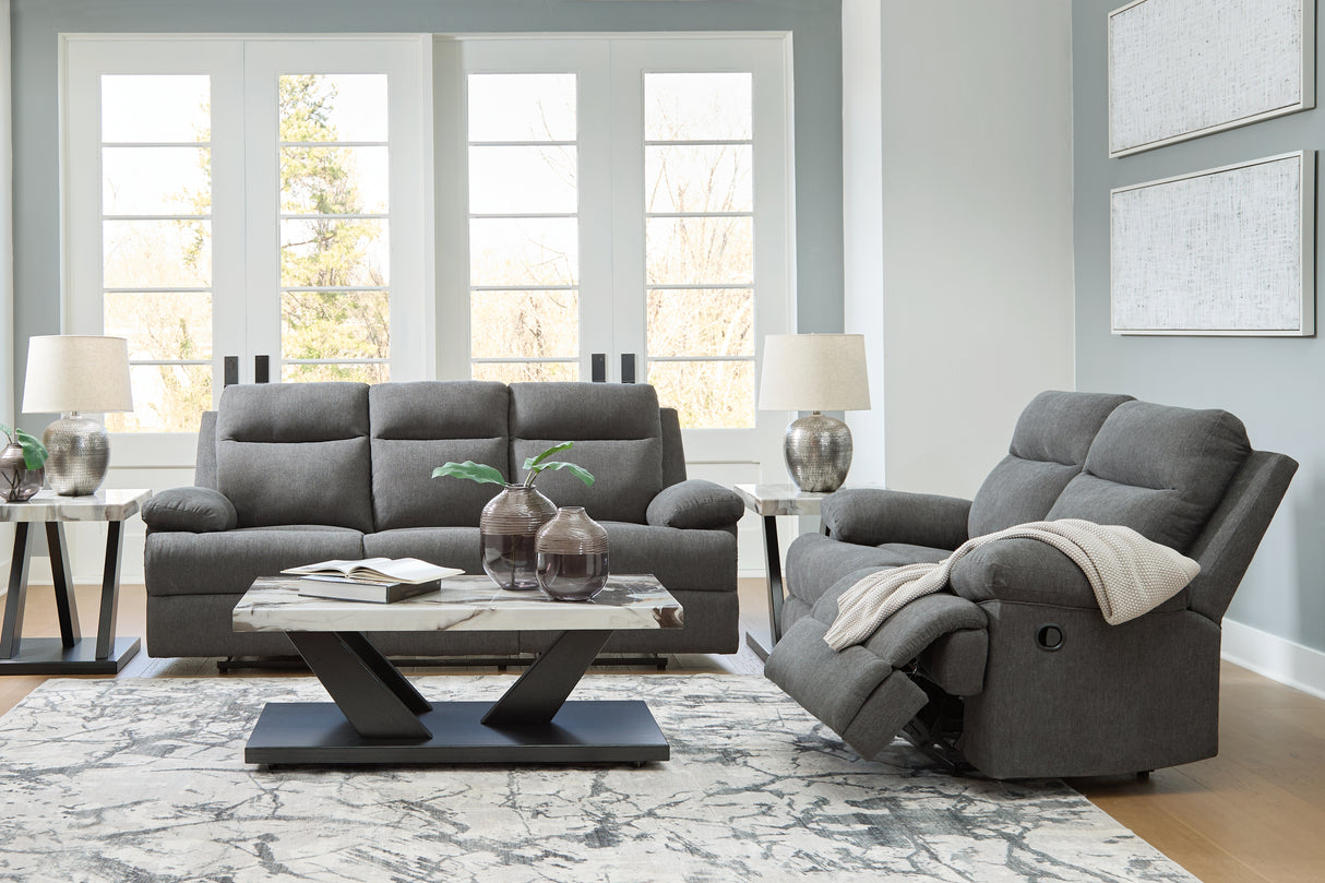 Side-Swipe Charcoal Reclining Living Room Set from Ashley - Luna Furniture