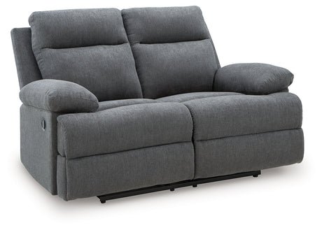 Side-Swipe Charcoal Reclining Loveseat from Ashley - Luna Furniture
