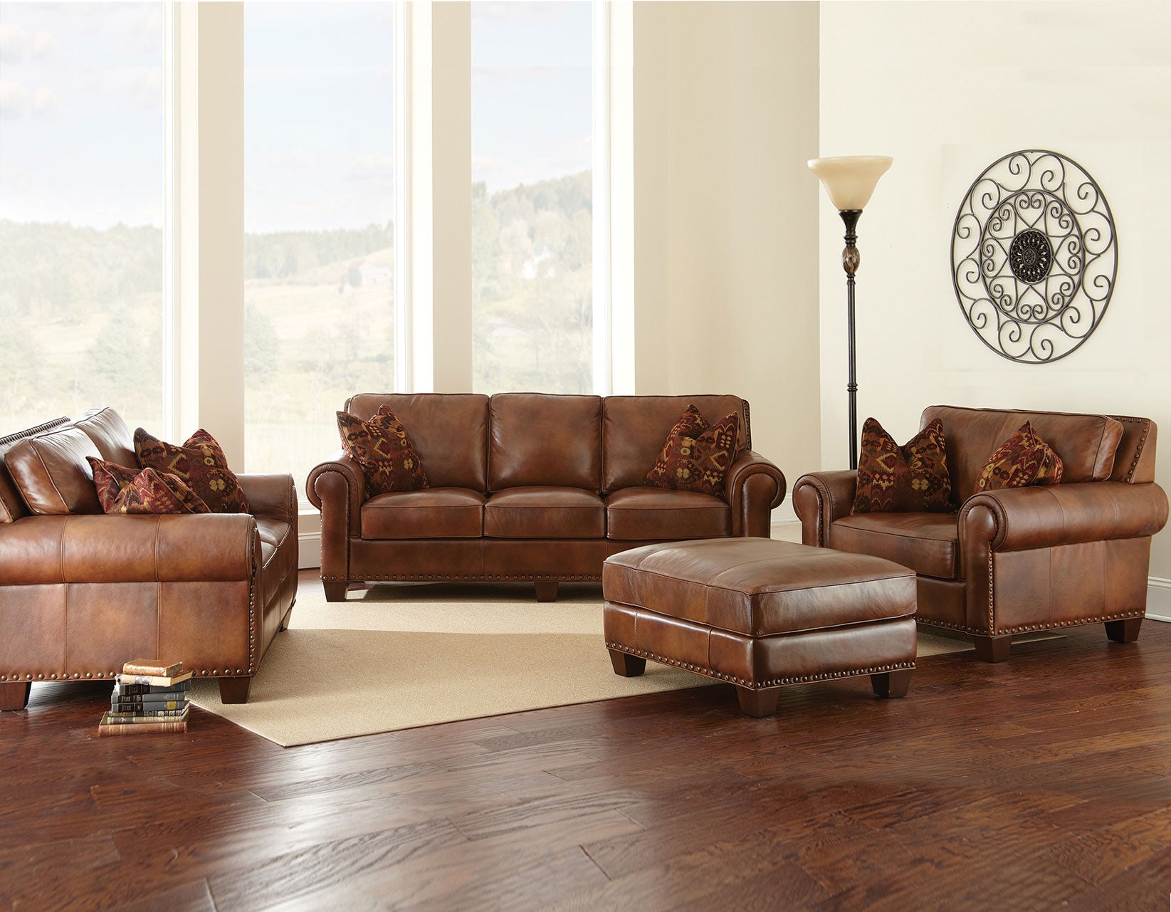 Silverado Camel Top-Grain Leather Living Room Set – Luna Furniture