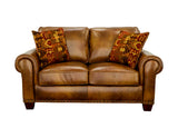 Silverado Camel Top-Grain Leather Loveseat from Steve Silver - Luna Furniture