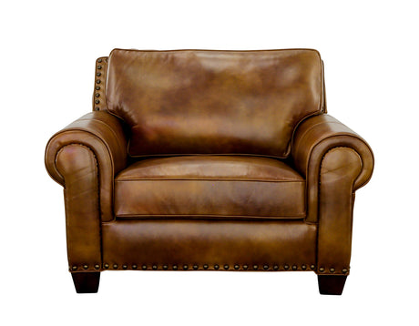 Silverado Camel Top-Grain Leather Oversized Chair from Steve Silver - Luna Furniture