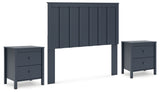 Simmenfort Full Panel Headboard with 2 Nightstands in Navy Blue from Ashley - Luna Furniture