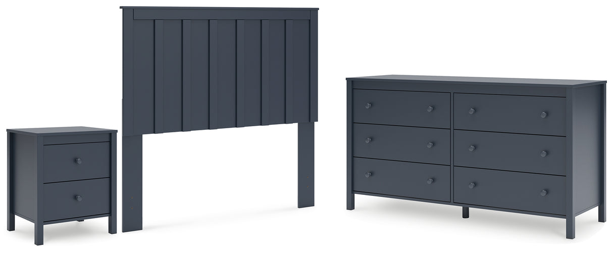 Simmenfort Full Panel Headboard with Dresser and Nightstand in Navy Blue from Ashley - Luna Furniture
