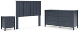 Simmenfort Full Panel Headboard with Dresser and Nightstand in Navy Blue from Ashley - Luna Furniture