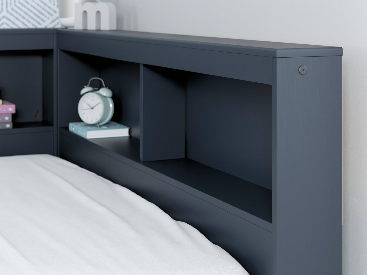 Simmenfort Navy Blue Youth Bookcase Corner Storage Bedroom Set from Ashley - Luna Furniture