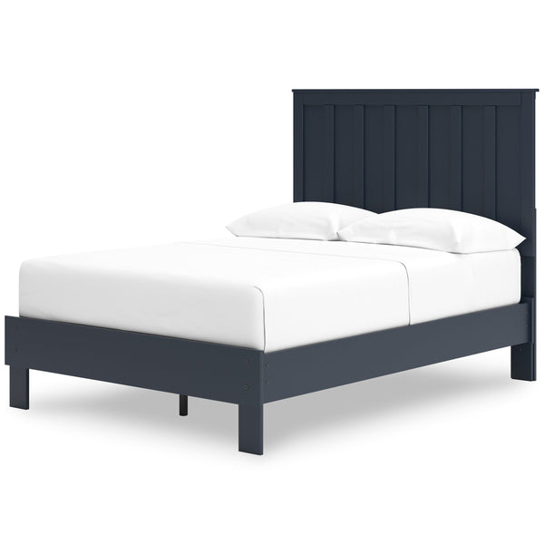 Simmenfort Navy Blue Full Platform Bed