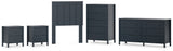 Simmenfort Twin Panel Headboard with Dresser, Chest and 2 Nightstands in Navy Blue from Ashley - Luna Furniture
