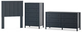 Simmenfort Twin Panel Headboard with Dresser and Chest in Navy Blue from Ashley - Luna Furniture