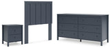 Simmenfort Twin Panel Headboard with Dresser and Nightstand in Navy Blue from Ashley - Luna Furniture