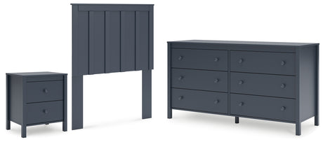 Simmenfort Twin Panel Headboard with Dresser and Nightstand in Navy Blue from Ashley - Luna Furniture