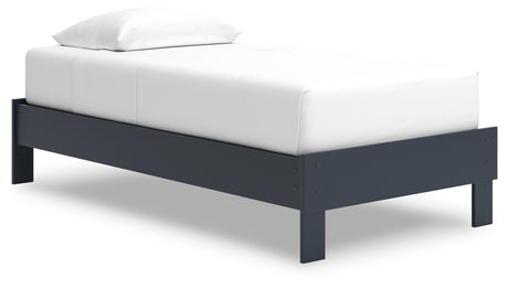 Simmenfort Twin Platform Bed with Dresser, Chest and 2 Nightstands in Navy Blue from Ashley - Luna Furniture