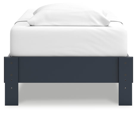 Simmenfort Twin Platform Bed with Dresser, Chest and 2 Nightstands in Navy Blue from Ashley - Luna Furniture