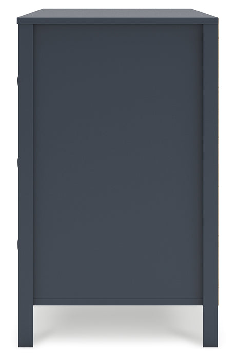 Simmenfort Twin Platform Bed with Dresser, Chest and 2 Nightstands in Navy Blue from Ashley - Luna Furniture