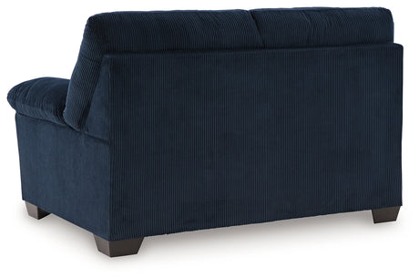 SimpleJoy Navy Loveseat from Ashley - Luna Furniture
