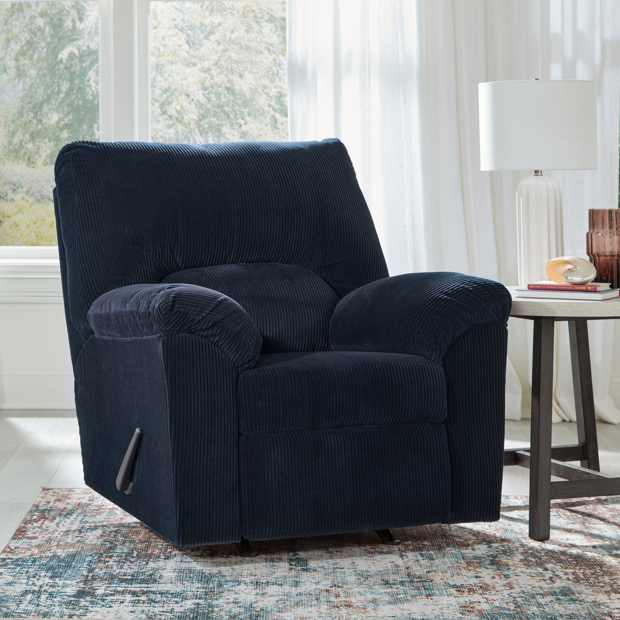 SimpleJoy Navy Recliner from Ashley - Luna Furniture