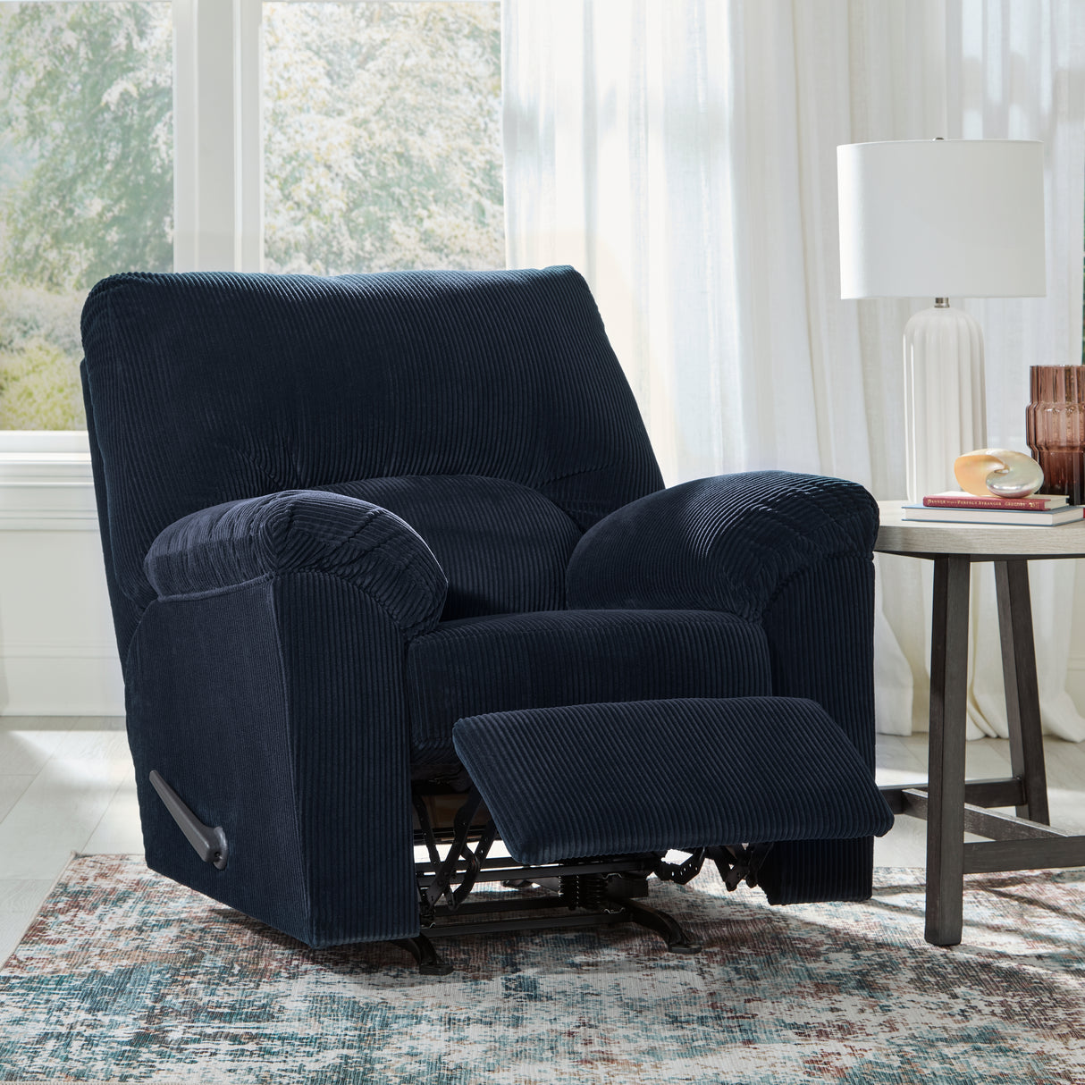 SimpleJoy Navy Recliner from Ashley - Luna Furniture