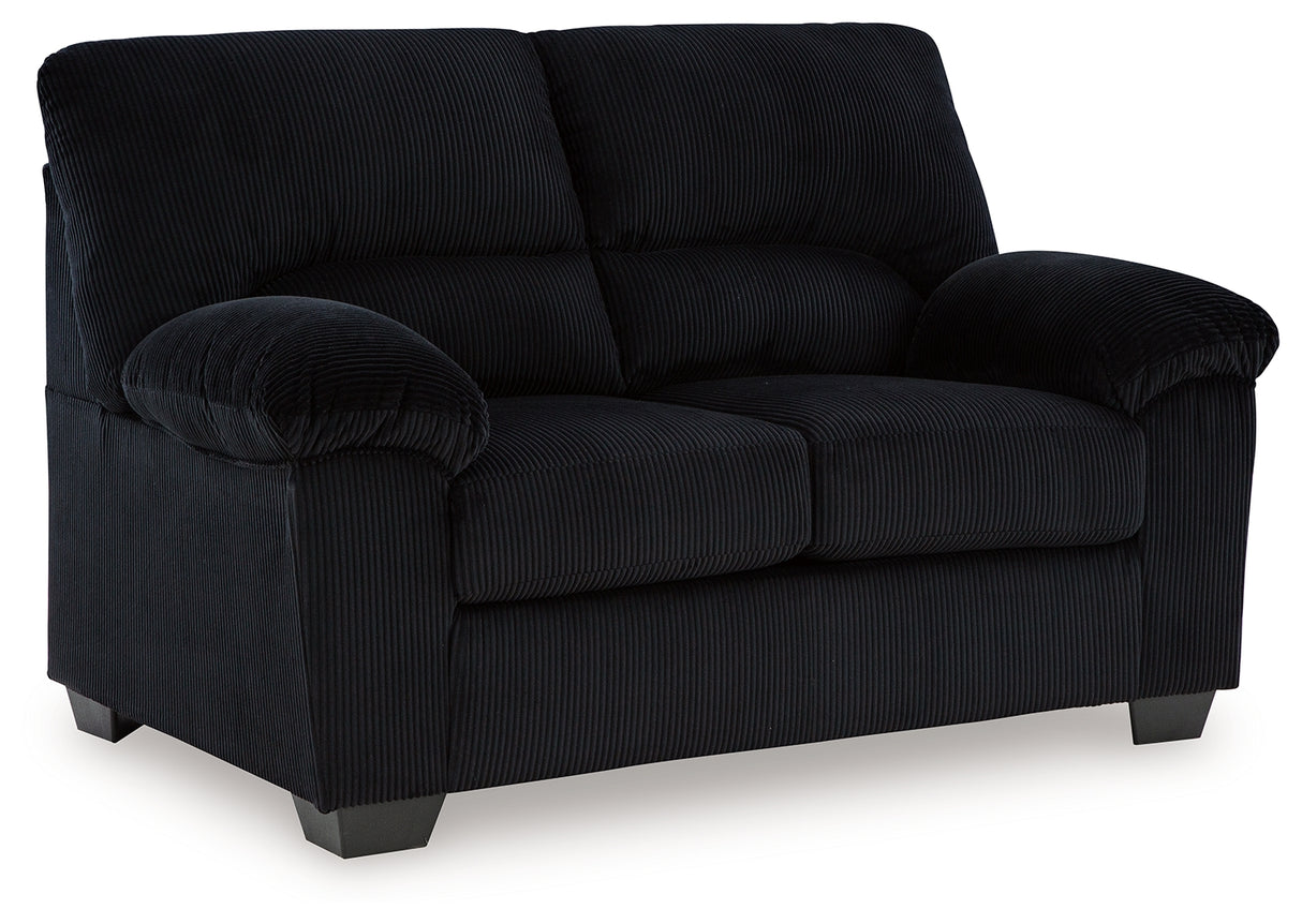 SimpleJoy Sofa, Loveseat and Recliner in Onyx from Ashley - Luna Furniture