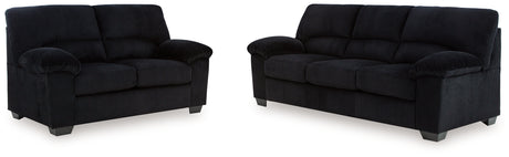 SimpleJoy Sofa and Loveseat in Onyx from Ashley - Luna Furniture