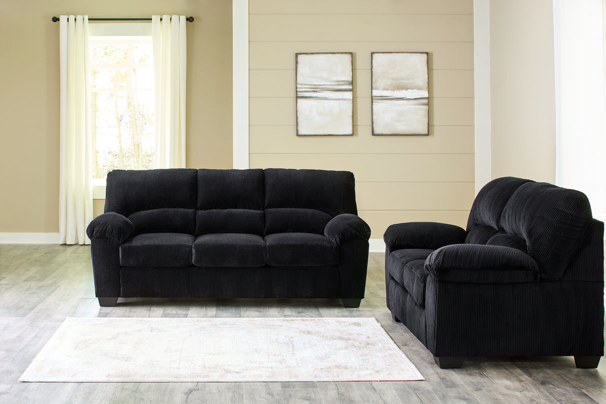 SimpleJoy Sofa and Loveseat in Onyx from Ashley - Luna Furniture