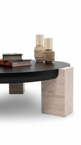 Sini Black Travertine 2-Piece Coffee Table Set from Nova Furniture - Luna Furniture