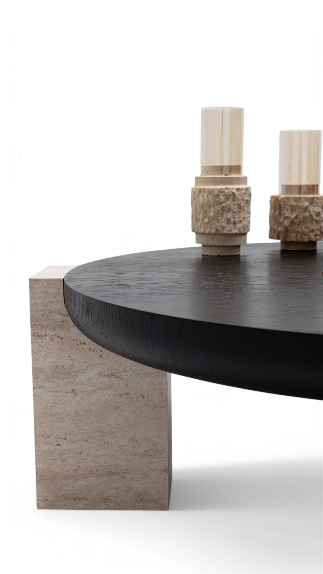 Sini Black Travertine 2-Piece Coffee Table Set from Nova Furniture - Luna Furniture